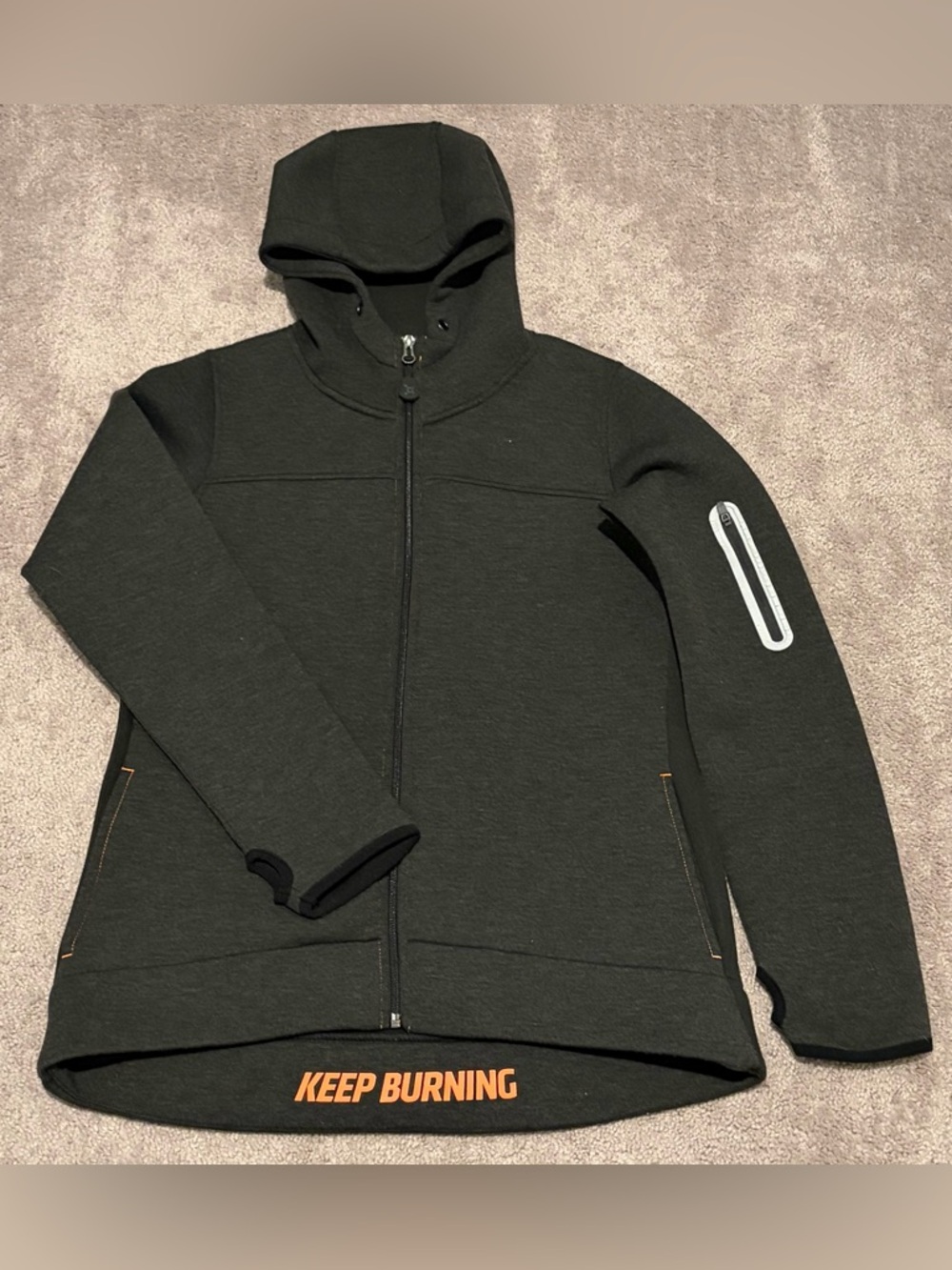 Orange Theory Women’s Full Zip Hooded Jacket Size Medium Keep Burning